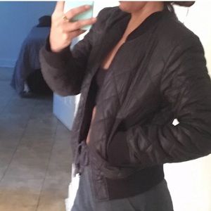 SOLD- French Connection Bomber Jacket Small Black